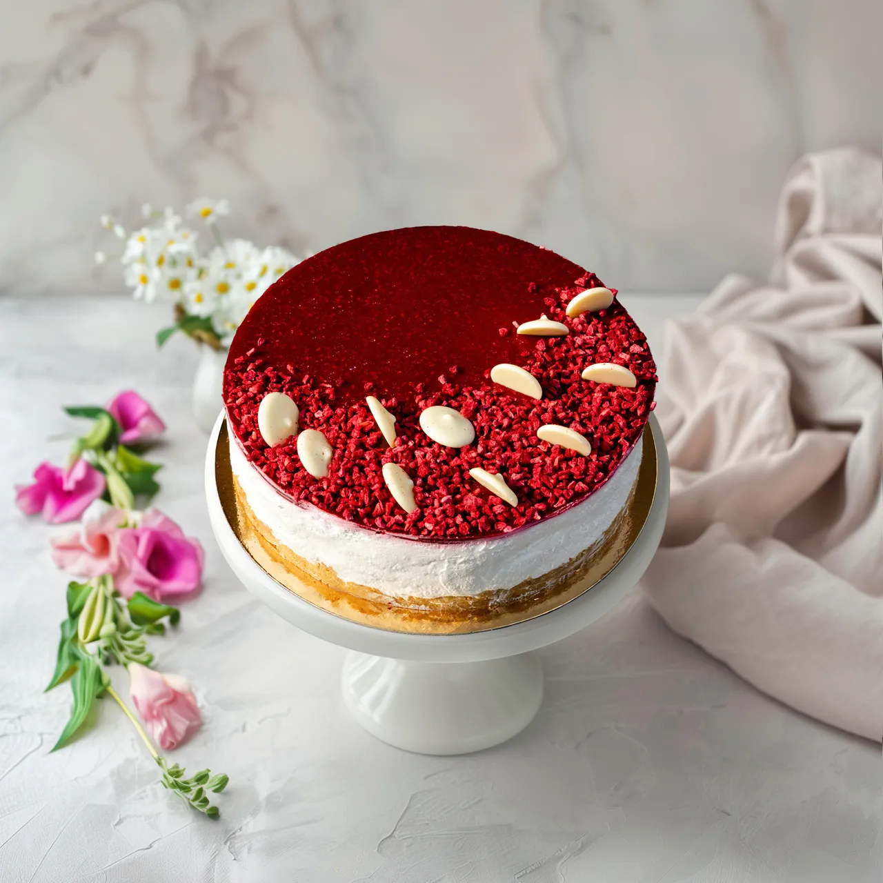Mentes málnás mascarpones krém torta